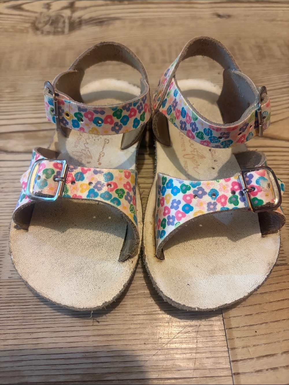 Kids SunSan Floral Buckle Sandals - Multicolor